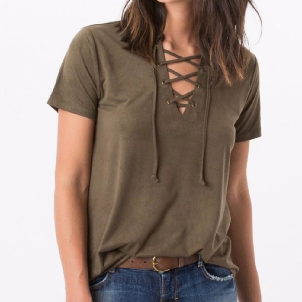 Z Supply Olive Criss Cross Tshirt